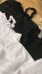 Raisma - Bergo Putih Bahan Katun Jepang Motif Bordir Cantik Dan Adem Perlengkapan Umroh Wanita