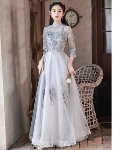 Elegant Korean Style Cheongsam Wedding Dress Womens New 2025 Hostess Welcome Ceremony Long Evening Gown Annual Meeting
