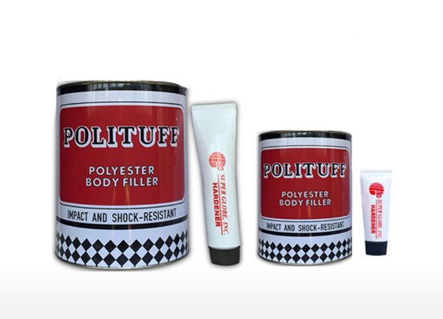 POLITUFF BODY FILLER WITH HARDENER 1LITER / 1GALLON AND EXTRA HARDENER ...