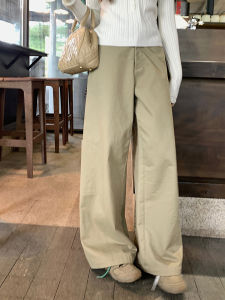 High Waist Straight Leg Casual Pants Womens Loose Fit American Style Summer Slimming Long Pants Commute Friendly Casual Trousers