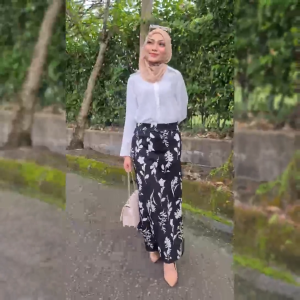 Baju Raya 2025 MK Skirt Women Floral Printed Cotton Laici A Line Long Skirt Perempuan [S14-754]