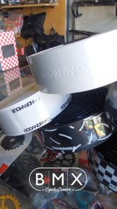 BMX Cycle Center Godandfamous Brand Bicycle Bar Tape Debossed AS-1 Bar Tape White anti slip texture with low key branding sold by pair