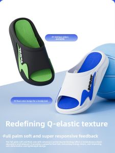 Mens Summer 2025 New Indoor Home Anti-slip Waterproof Slippers Sporty Sensation Flat Sandals Comfortable PVC Material Shock Absorption