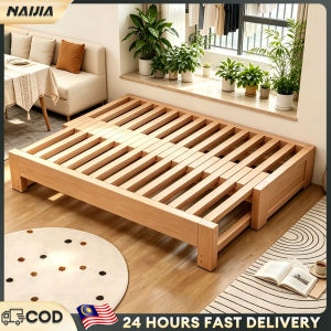 NAIJIA Solid Wood Sofa Bed Pull-out Bed Extendable Bed Folding Bed Double Convertible Small Apartment伸缩实木床