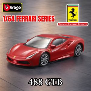 Bburago 1:64 Ferrari 488 GTB Car Model Scale Replica F40 F50 458 296 Enzo Diecast Miniature Art Traffic Figure Kid Boy Toy