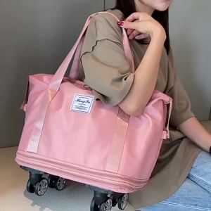 Universal wheel travel bag Light portable duffel bag storage bag delivery bag dry wet separation large capacity fitness yoga bag