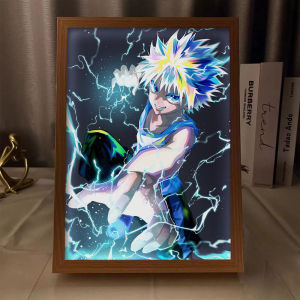 ฟิกเกอร์อนิเมะนักล่าแบบเต็มเวลา ของตกแต่งเรืองแสง สำหรับห้องเล่นเกม งานศิลปะบนกระจก ของขวัญวันเกิด ของสะสมธีมอนิเมะ