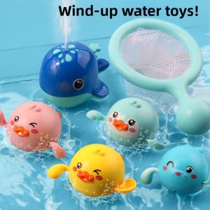 JIFANPAUL | Childrens Bath Toys Swimming Duck Water Spraying Whale Net
