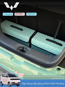 Hộp Đựng Đồ Bằng Da Mini EV Wuling Hongguang Hộp Đựng Đồ Trong Khoang Hành Lý Chất Liệu Da Phụ Kiện Trang Trí Thiết Kế Xếp Ly