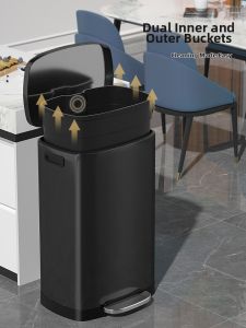 HS | Large Capacity Step Trash Can Pedal Lid