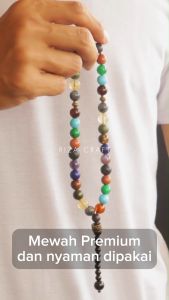 Tasbih Zikir Isi 33 Butir Custom Batu Akik Alam 10mm Cantik Aesthetic Mewah Murah Terbaru Asli Original