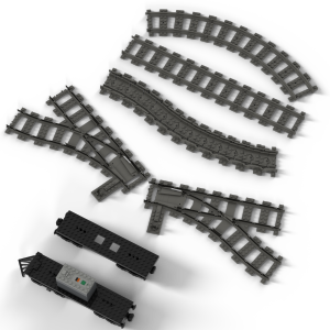 NEW City Trains Flexible Tracks Soft Straight Curved Rails Switch Building Block Creative Models Railways Kids Toy birthday Gift