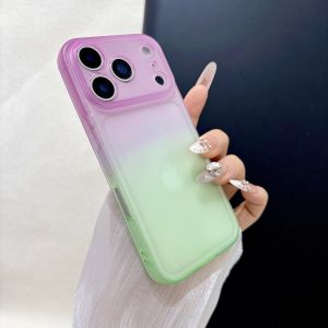 Translucent Matte Gradient TPU Soft Case For iPhone 17 16 15 14 13 Pro Max Shockproof Non-Slip Frosted Clear Phone Cover Coque