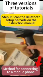 Wireless USB Type & Bluetooth Portable 1D/2D Barcode Scanner for POS P2P for Superstore Shop