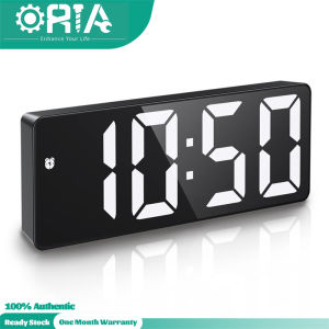ORIA Digital Clock LED Alarm Clock Simple Setting USB Table Clock 12/24H Format Snooze Function 4 Adjustable Brightness DST for Home Bedroom Office