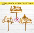 Topper Kaca MERRY CHRISTMAS / Topper Natal Acrylic. 