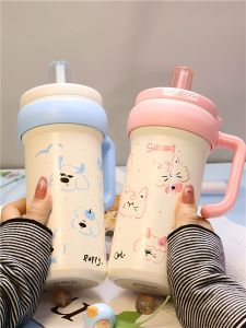 Cốc Nước Cách Nhiệt Dung Tích Lớn 2025 Dành Cho Nữ Có Ống Hút Có Tay Cầm Dùng Cho Học Sinh Đi Học Cốc Nước Chuyên Dụng