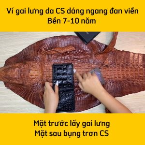 Ví cá sấu Gai lưng. Đan viền thủ công siêu bền VS1V08D