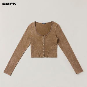 SMFK | Slim Fit Camouflage Fade Single Button Knitwear