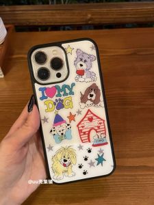 Cute Star Dog Acrylic Phone Case for iPhone 17/16 Pro/15 pro Max Apple 14/13/12/11/XS Max Anti-Fall Protection Cover