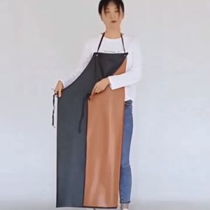 PVC Waterproof Apron for Men and women Black Orange Protective PU Plastic Industrial Apron