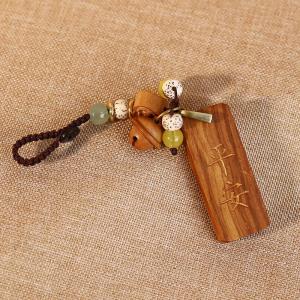 Good Luck Purple Heart Wood Keychain Car Ornament Chinese Zodiac Mobile Pendant Gold-Leafed Hedgehog Design Creative Gift