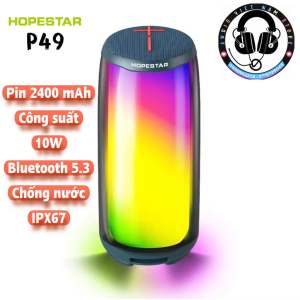Loa Bluetooth Hopestar P49 | Công Suất 10W Pin 2400mAh Cổng USB AUX Đèn Led Chuyển Đổi Full Màu