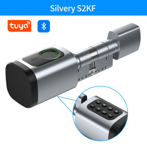 Tuya APP Fingerprint Cylinder Smart Door Lock Electronic Digital RFID Keypad Code Keyless Remote Control Adjustable 60mm-90mm