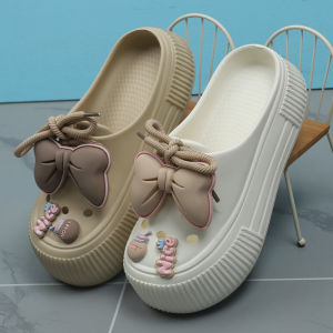 รองเท้าแตะแบบสวมหัวสำหรับผู้หญิงในช่วงฤดูร้อนปี 2025 รองเท้าแตะชายหาดแบบสวมสบาย ทรงหัวเหลี่ยม ส้นเตี้ย วัสดุ EVA