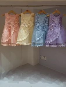 Newborn Bridesmaid Flower Party Baby Girls Dress Elegant Christening 1st Birthday Tulle Kids Dresses for Girls Wedding Prom Gown