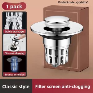 YEMO | Press-Operated Drain Stopper with Filter for Bathroom Sink