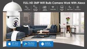 CCTV Camera Connect Cellphone v380 pro cctv camera wifi connect 360 Light Bulb with Voice and Speaker Outdoor CCTV Camera no need Internet CCTV Camera Bulb 1080P BUY 1 TAKE 1 IP Security Cameras