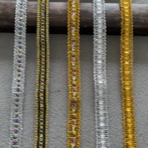5m/16.4ft Each Pack Gold Silver Lace trims Ribbons Weaving Perfect for bar stage dress Decorations Handmade DIY sewing Crafts