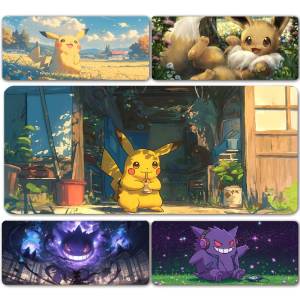 Bandai | Pokemon Vaporeon Gaming Mouse Pad Large Desk Mat 2MM Stitched Edge Keyboard Pad Non Slip Rubber Base Office Table Mat