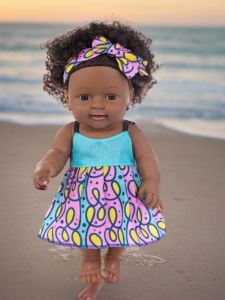30cm Soft African Girl Doll Realistic Bath Toy Plushie Doll Suitable for Water Play Educational Toy for Children under 10