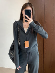 TheWow Ultra Slim Self-Heating นุ่ม อ่อนโยนต่อผิว เสื้อแจ็คเก็ตมีฮู้ด เอวยืดหยุ่น ขาตรง กางเกง ลำลอง ชุดกีฬา