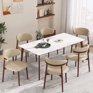 AIBG เก้าอี้รับประทานอาหาร เก้าอี้รับประทานอาหารไม้เนื้อแข็งเทียม สไตล์โมเดิร์นมินิมอล หรูหรา สไตล์นอร์ดิก โต๊ะรับประทานอาหารและเก้าอี้บาร์ เก้าอี้พักผ่อน