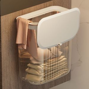 Bathroom Put Clean Clothes Bath Waterproof Bathroom Put Clothing Fantastic Product Toilet Storage Basket Wall Hanging with Lid Laundry Basket