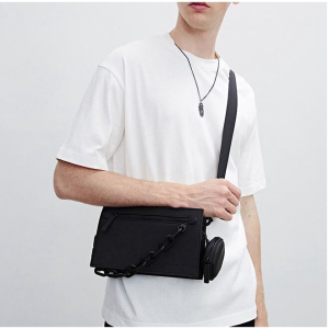 Waterproof Fashion Messenger Bag Trendy Small Square Bag PU Leather Crossbody Sling Bag Man Korea Shoulder Bag Casual Side Bag For Men