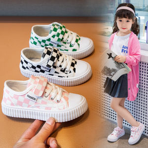 JAKARTAWHOLESALE [COD] 30524 SEPATU SNEAKERS ANAK PEREMPUAN / LAKI-LAKI MOTIF KOTAK2 FASHION IMPORT (WITH BOX)