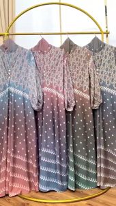 Aura set hijab cantik gradasi by khazanah store gamis cantik pesta gamis motif gamis gradasi