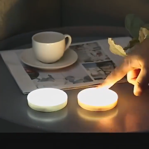 Stick Tap Push Lamp Night Light USB Rechargeable Stick-on Push Light Wireless Cabinet Counter Mini Night LED Lighting Tricolor light
