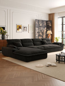 RUFEI | French Rococo Style Chenille Yacht L-Shaped Fabric Sofa