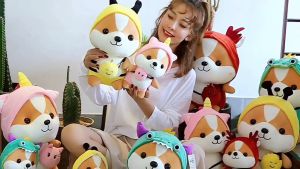 Gấu Bông Chó Shiba Cosplay (25cm---55cm) Hàng Loại 1 Cao Cấp Mềm Mịn An Toàn