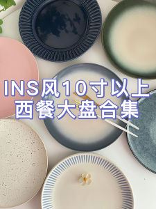 Large Ceramic Plate Ins Style Dinnerware Set Steak Pasta Salad Plate Beautiful Restaurant Quality Dinner Plates for Dining