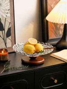Luxurious Large Glass Fruit Dish Vintage American Style Wedding Decoration Living Room Tea Table Ornament Dry Candy Tray