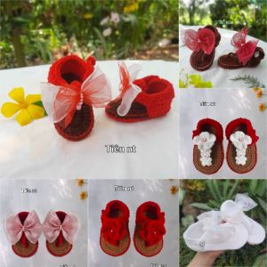 " SHOP MỚI" dép giày cho bé tập đi giày sandal kẹp ngón bọc gót tiểu thưlen handmade cho bé gái từ sơ sinh đến 2 tuổi nhiều màu xinh xắn