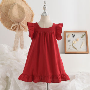 Bear Leader Girls Dress 2023 New Summer Childrens Korean Version of The Western Style Skirt Childrens Princess Skirt Baby Girl Summer Fashion Trend