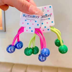 Girl Candy Color Hair Rope High Elasticity Hair Tie Hair Rope Little Girl Rubber Band Double-Headed Rope Rubber Band Ball Hair Rope