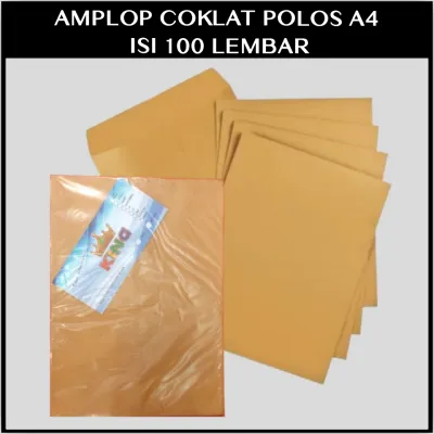 Amplop Coklat Polos A4 1 Pak isi 100 Lembar